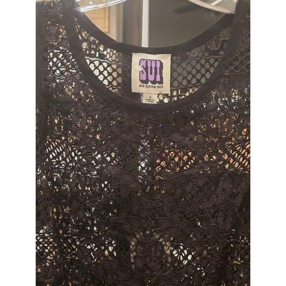 Sui by Anna Sui Black Crochet Lace Tank – NWT Size Small - Picture 4 of 5